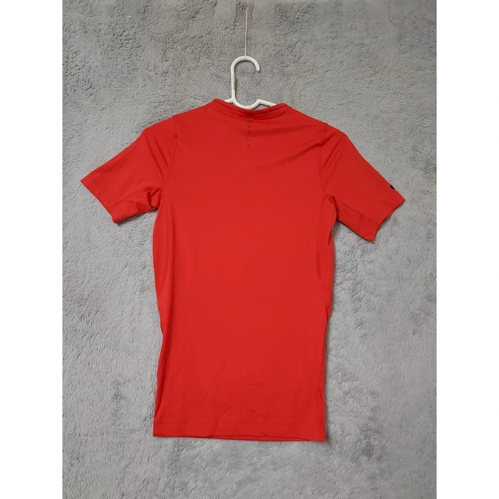 Under Armour Compression Shirt Mens Small Rush Celliant Red Performance Gym EUC